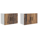vidaXL Fali Szekrény PORTO 2 pcs Öreg fa 60 x 31 x 40 cm Faanyag