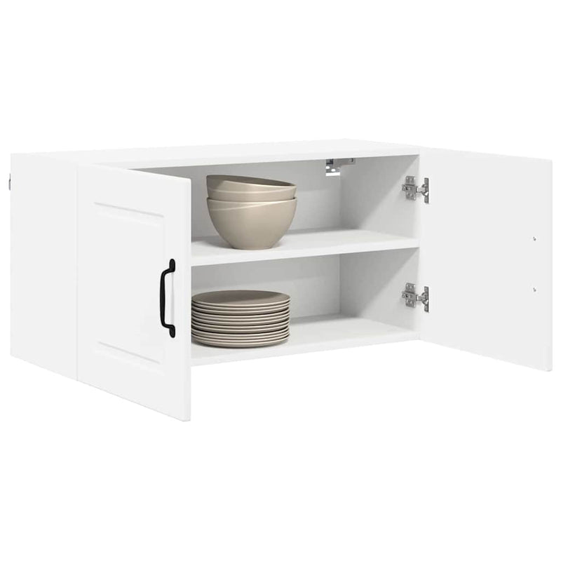 vidaXL Fali konyhaszekrény polcokkal Fehér 80 x 31 x 40 cm Faanyag