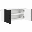 vidaXL Fali konyhaszekrény polcokkal Fekete 80 x 31 x 40 cm Faanyag