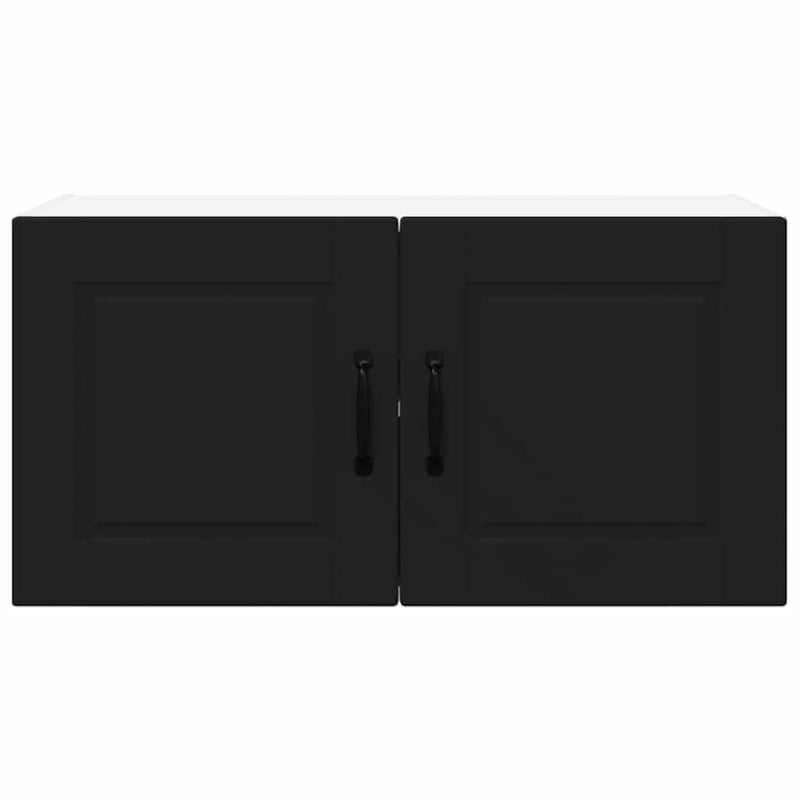 vidaXL Fali konyhaszekrény polcokkal Fekete 80 x 31 x 40 cm Faanyag