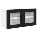 vidaXL Fali konyhaszekrény polcokkal Fekete 80 x 31 x 40 cm Faanyag