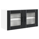 vidaXL Fali üveg szekrény PORTO Fekete 80 x 31 x 40 cm Faanyag