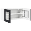 vidaXL Fali üveg szekrény PORTO Fekete 80 x 31 x 40 cm Faanyag