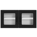 vidaXL Fali konyhaszekrény polcokkal Fekete 80 x 31 x 40 cm Faanyag