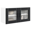 vidaXL Fali üveg szekrény PORTO Fekete 80 x 31 x 40 cm Faanyag