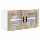 vidaXL Fali üveges szekrény PORTO Sonoma tölgy 80 x 31 x 40 cm Faanyag