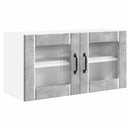 vidaXL Fali üveges szekrény PORTO Beton Szürke 80 x 31 x 40 cm Faanyag