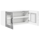vidaXL Fali üveges szekrény PORTO Beton Szürke 80 x 31 x 40 cm Faanyag