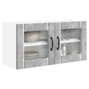 vidaXL Fali üveges szekrény PORTO Beton Szürke 80 x 31 x 40 cm Faanyag