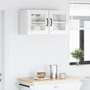 vidaXL Fali üveges szekrény PORTO Magas Fényű Fehér 80 x 31 x 40 cm