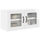 vidaXL Fali üveges szekrény PORTO Magas Fényű Fehér 80 x 31 x 40 cm