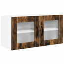 vidaXL Fali üveges szekrény PORTO Füstölt tölgy 80 x 31 x 40 cm