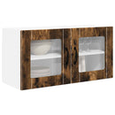 vidaXL Fali üveges szekrény PORTO Füstölt tölgy 80 x 31 x 40 cm