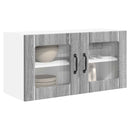 vidaXL Fali üveges szekrény PORTO Szürke Sonoma 80 x 31 x 40 cm
