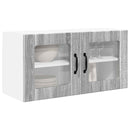 vidaXL Fali üveges szekrény PORTO Szürke Sonoma 80 x 31 x 40 cm