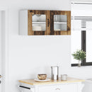 vidaXL Fali üveges szekrény PORTO Öreg fa 80 x 31 x 40 cm Faanyag