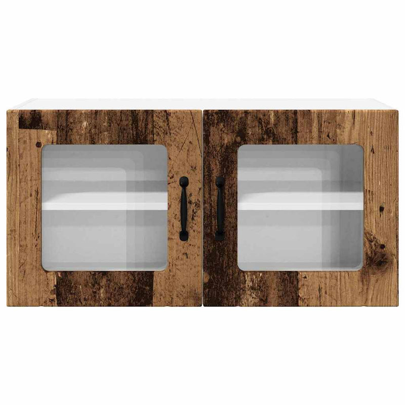 vidaXL Fali konyhaszekrény polcokkal Öreg fa 80 x 31 x 40 cm Faanyag