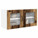 vidaXL Fali üveges szekrény PORTO Öreg fa 80 x 31 x 40 cm Faanyag
