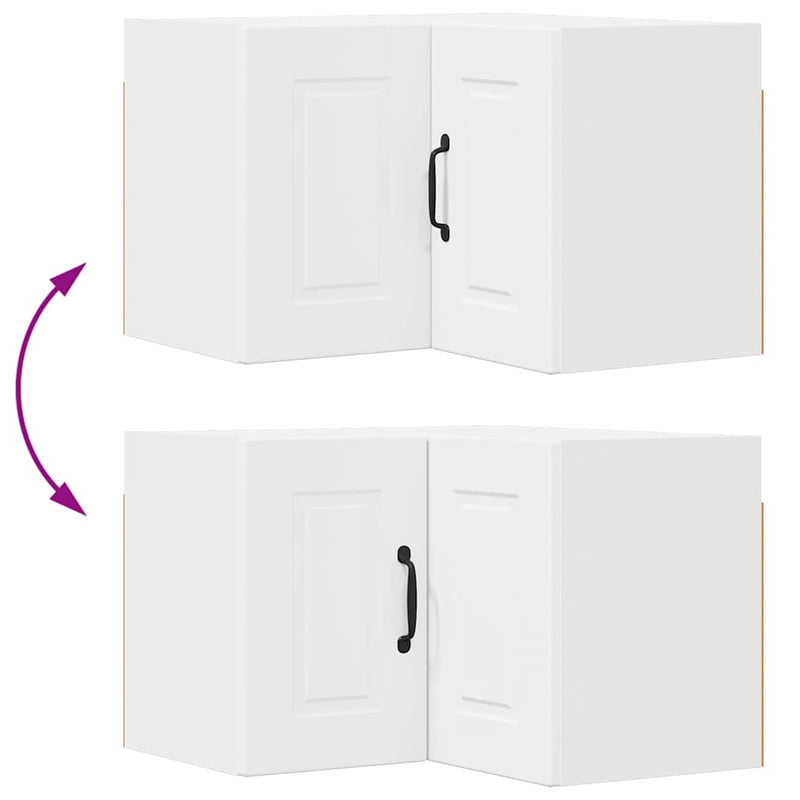 vidaXL Fali konyhaszekrény polcokkal Fehér 57 x 57 x 40 cm Faanyag