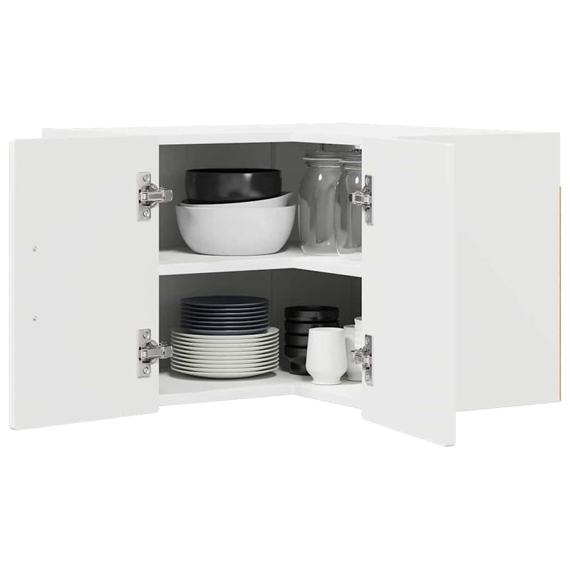 vidaXL Fali konyhaszekrény polcokkal Fehér 57 x 57 x 40 cm Faanyag