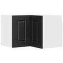 vidaXL Fali sarokszekrény PORTO Fekete 57 x 57 x 40 cm Faanyag