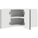 vidaXL Fali sarokszekrény PORTO Fekete 57 x 57 x 40 cm Faanyag