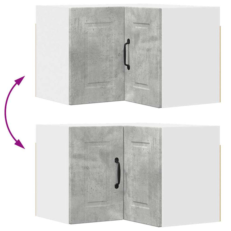 vidaXL Fali konyhaszekrény Beton Szürke 57 x 57 x 40 cm Faanyag