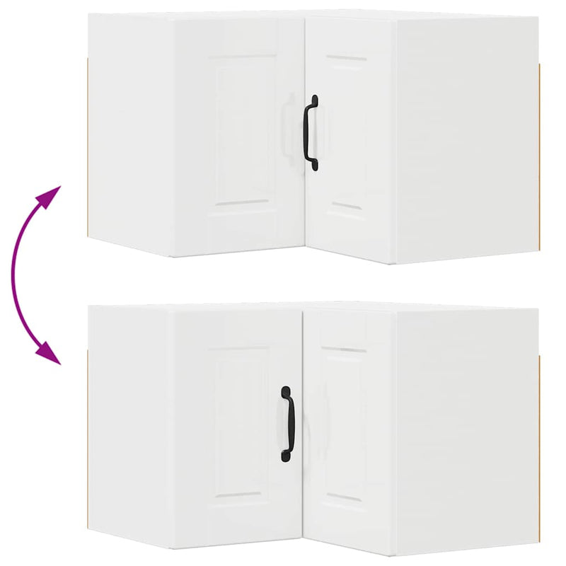 vidaXL Fali konyhaszekrény Magas Fényű Fehér 57 x 57 x 40 cm Faanyag