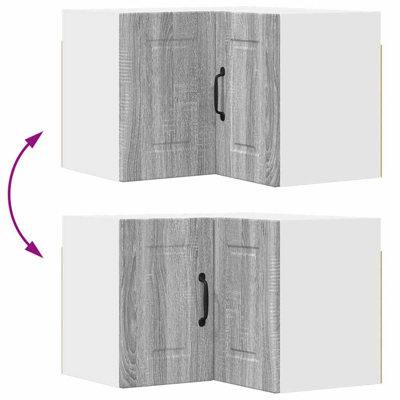 vidaXL Fali konyhaszekrény Szürke Sonoma 57 x 57 x 40 cm Faanyag