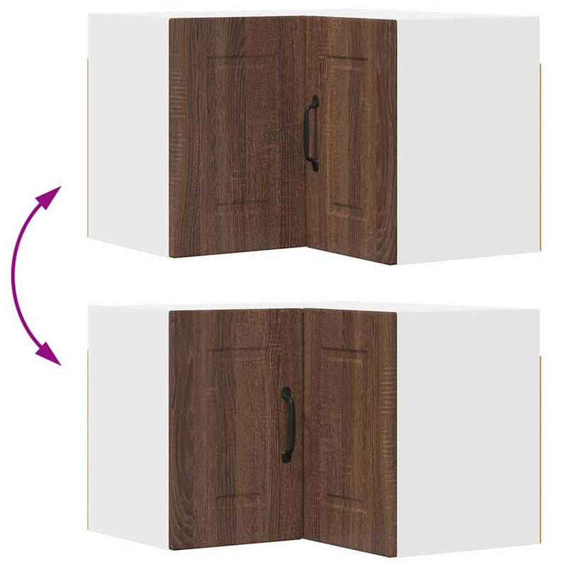 vidaXL Fali konyhaszekrény ajtóval Barna Tölgy 57 x 57 x 40 cm Faanyag