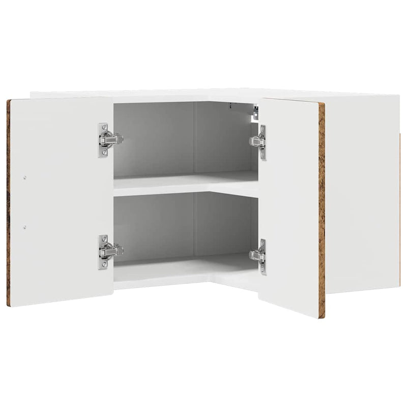 vidaXL Fali konyhaszekrény polcokkal Öreg fa 57 x 57 x 40 cm Faanyag