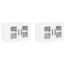vidaXL Fali üveges szekrény PORTO 2 pcs Fehér 60 x 31 x 40 cm Faanyag