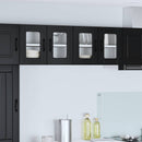 vidaXL Fali üveges szekrény PORTO Fekete 60 x 31 x 40 cm Faanyag