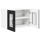vidaXL Fali üveges szekrény PORTO Fekete 60 x 31 x 40 cm Faanyag
