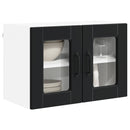 vidaXL Fali üveges szekrény PORTO Fekete 60 x 31 x 40 cm Faanyag