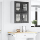 vidaXL Fali üveges szekrény PORTO 2 pcs Fekete 60 x 31 x 40 cm Faanyag