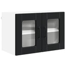 vidaXL Fali üveges szekrény PORTO 2 pcs Fekete 60 x 31 x 40 cm Faanyag