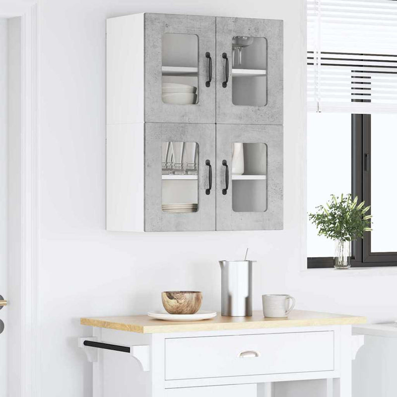 vidaXL Fali konyhaszekrény Beton Szürke 60 x 31 x 40 cm Faanyag