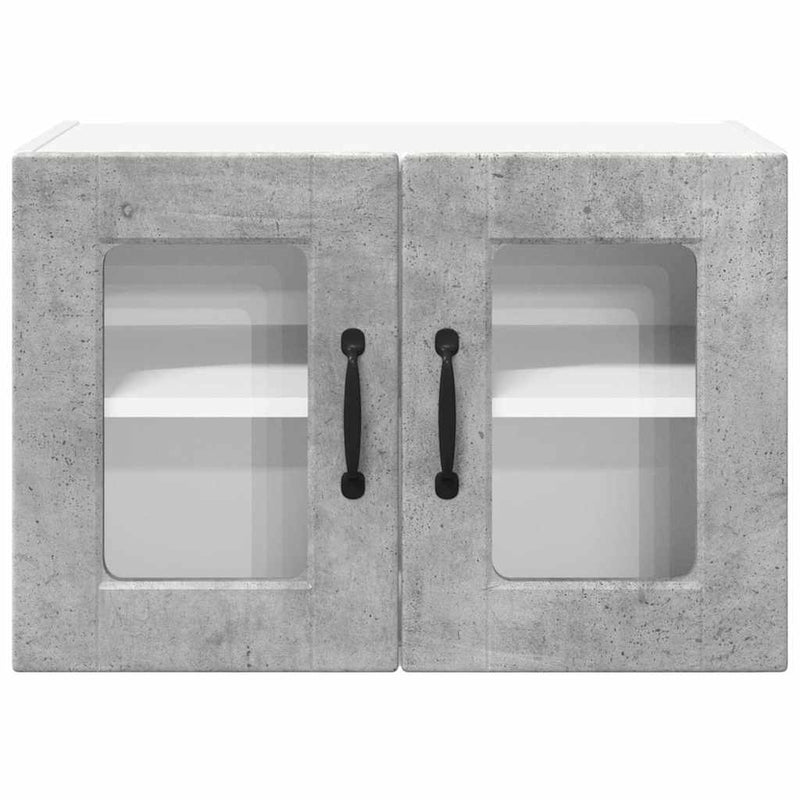 vidaXL Fali konyhaszekrény 2 pcs Beton Szürke 60 x 31 x 40 cm Faanyag