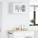 vidaXL Fali üveges szekrény PORTO Magas Fényű Fehér 60 x 31 x 40 cm