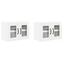 vidaXL Fali üveges szekrény PORTO 2 pcs Magas Fényű Fehér