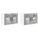vidaXL Fali üveges szekrény PORTO 2 pcs Szürke Sonoma 60 x 31 x 40 cm