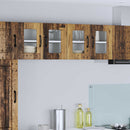 vidaXL Fali üveges szekrény PORTO Öreg fa 60 x 31 x 40 cm Faanyag