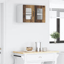 vidaXL Fali üveges szekrény PORTO Öreg fa 60 x 31 x 40 cm Faanyag