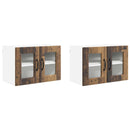 vidaXL Fali üveges szekrény PORTO 2 pcs Öreg fa 60 x 31 x 40 cm