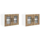 vidaXL Fali üveges szekrény PORTO 2 pcs Artisan tölgy 60 x 31 x 40 cm