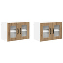 vidaXL Fali üveges szekrény PORTO 2 pcs Artisan tölgy 60 x 31 x 40 cm