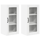 vidaXL Fali üveges szekrény PORTO 2 pcs Fehér 40 x 31 x 80 cm Faanyag