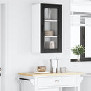 vidaXL Fali üveges szekrény PORTO Fekete 40 x 31 x 80 cm Faanyag