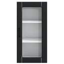vidaXL Fali üveges szekrény PORTO Fekete 40 x 31 x 80 cm Faanyag